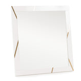 Nixa Modern White & Gold Mirror