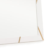 Nixa Modern White & Gold Mirror