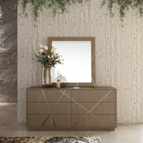Nixa Modern Birch + Brushed Bronze Mirror