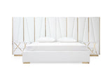 Nixa Modern White + Gold Bedroom Set