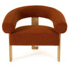 Nocona Modern Rust Fabric + Wood Accent Chair