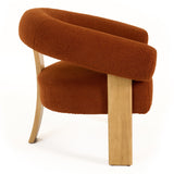 Nocona Modern Rust Fabric + Wood Accent Chair