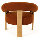 Nocona Modern Rust Fabric + Wood Accent Chair