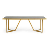 Nolte Glam Black Zebrawood and Gold Dining Table