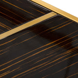 Nolte Glam Black Zebrawood and Gold Dining Table