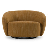 Norris Modern Mustard Fabric Swivel Accent Chair