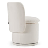 Norris Modern Ivory Fabric Swivel Dining Chair
