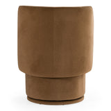 Norris Modern Brown Fabric Swivel Dining Chair
