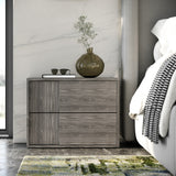 Asus Italian Modern Elm Grey Nightstand