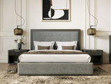 Santa Barbara + Santa Monica Modern Grey Fabric + Grey Wash Bedroom Set