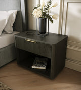 Santa Barbara + Santa Monica Modern Grey Fabric + Grey Wash Bedroom Set