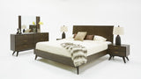 Novak Modern Dark Oak & Antique Brass Mirror