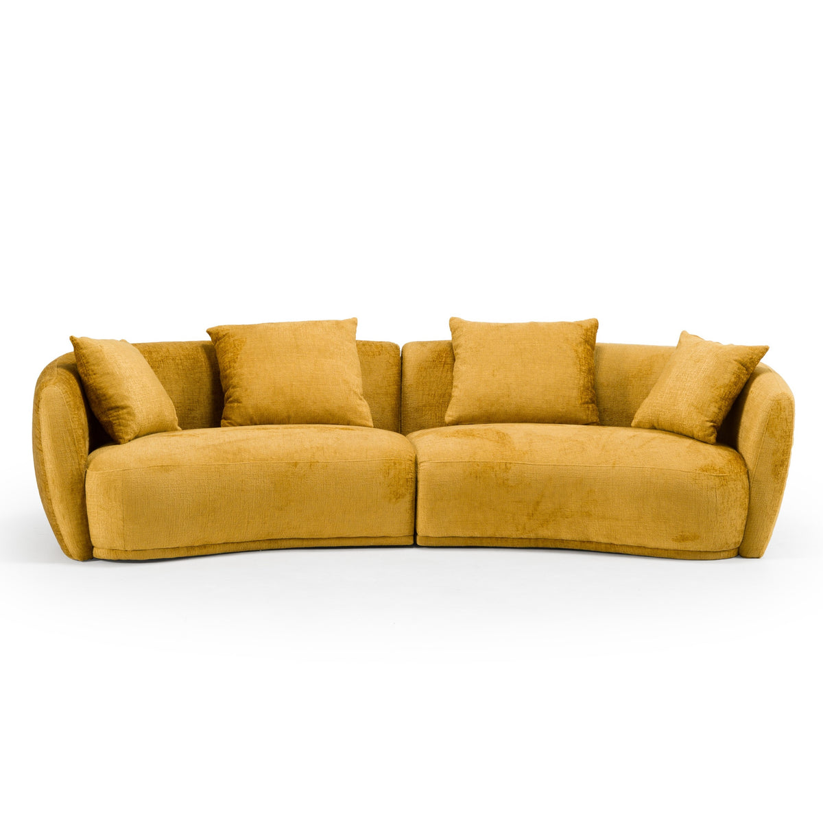 Oakland Modern Mustard Fabric 4 Seat Sofa
