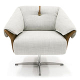 Ohio Swivel Grey and Camel Fabric Accent Chair