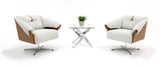 Ohio Swivel Grey and Camel Fabric Accent Chair