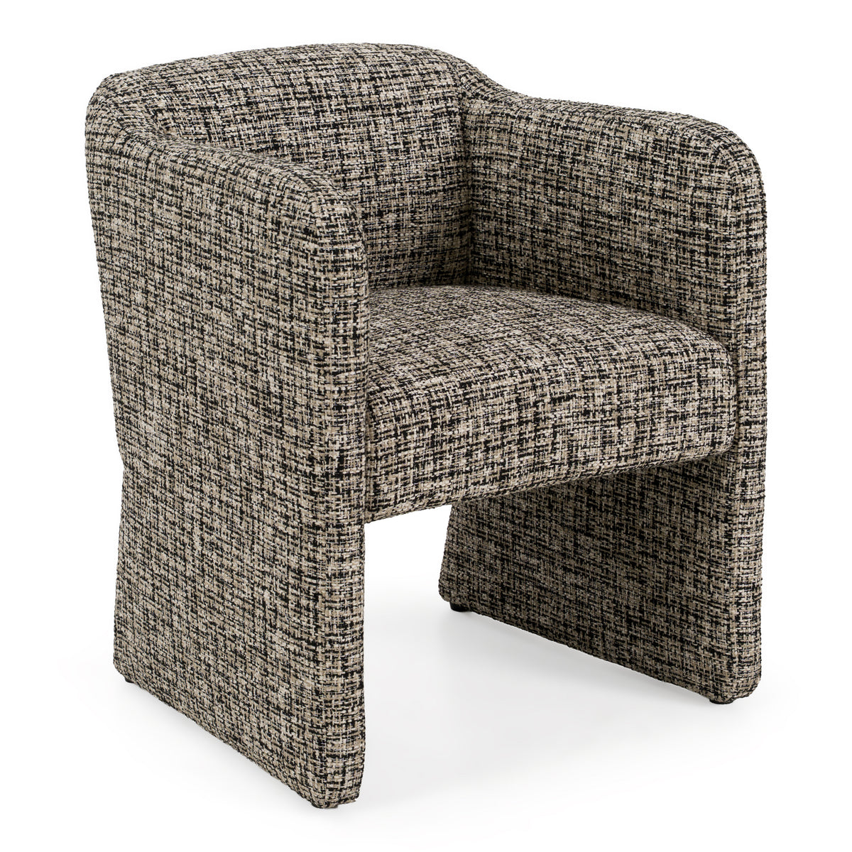 Oldford Modern Beige + Black Fabric Dining Chair