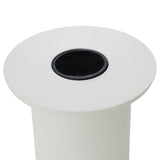 Onza Outdoor White End Table with Solar Light