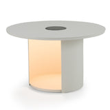 Onza Outdoor White Medium End Table with Solar Light