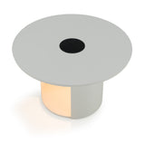 Onza Outdoor White Medium End Table with Solar Light