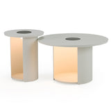 Onza Outdoor White Medium End Table with Solar Light