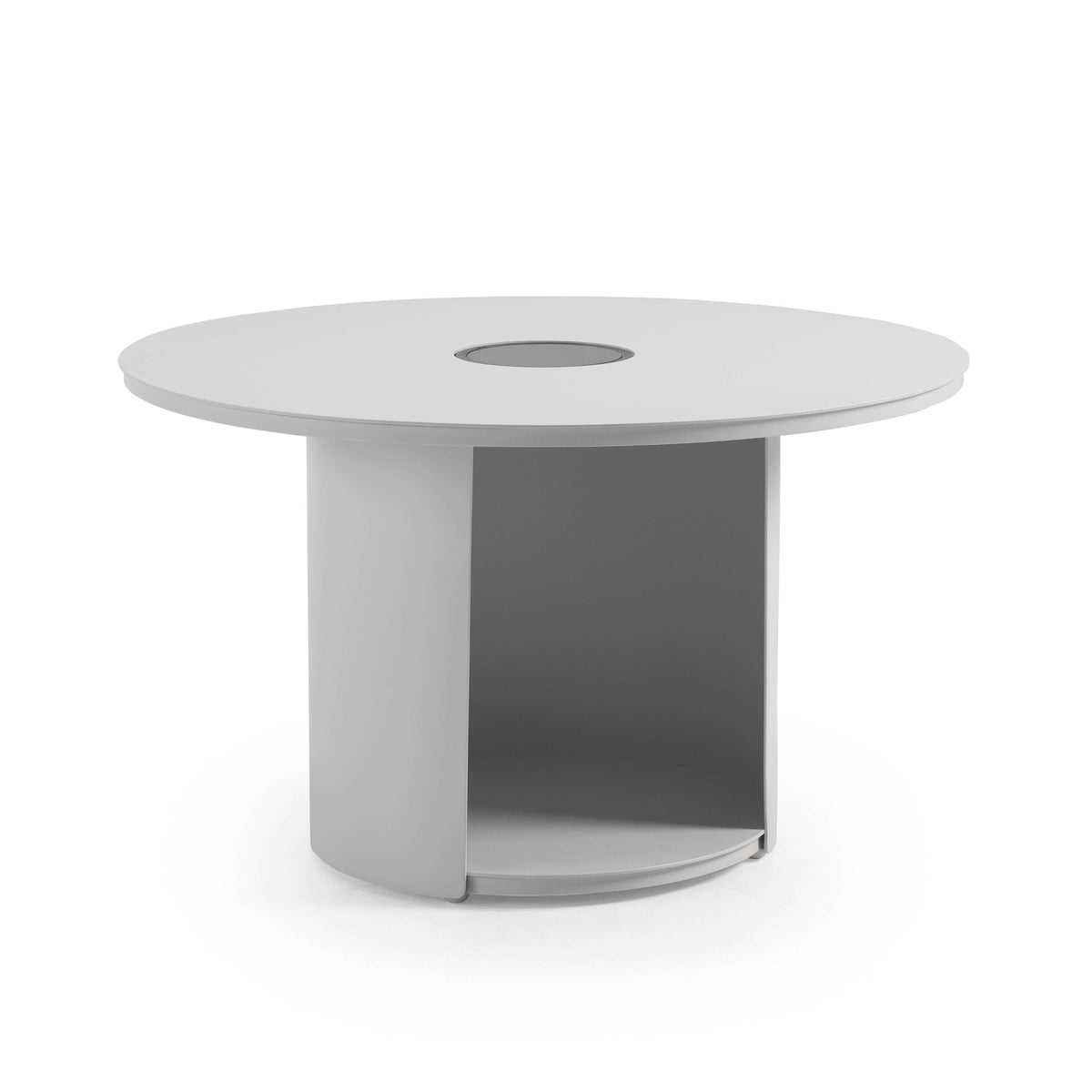 Onza Outdoor White Medium End Table with Solar Light