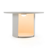 Onza Outdoor White Medium End Table with Solar Light