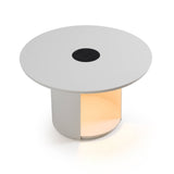 Onza Outdoor White Medium End Table with Solar Light