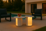 Onza Outdoor White Medium End Table with Solar Light