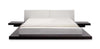 Eastern King Opal Low Profile Black Oak Japanese Platform Bed with Nightstands
