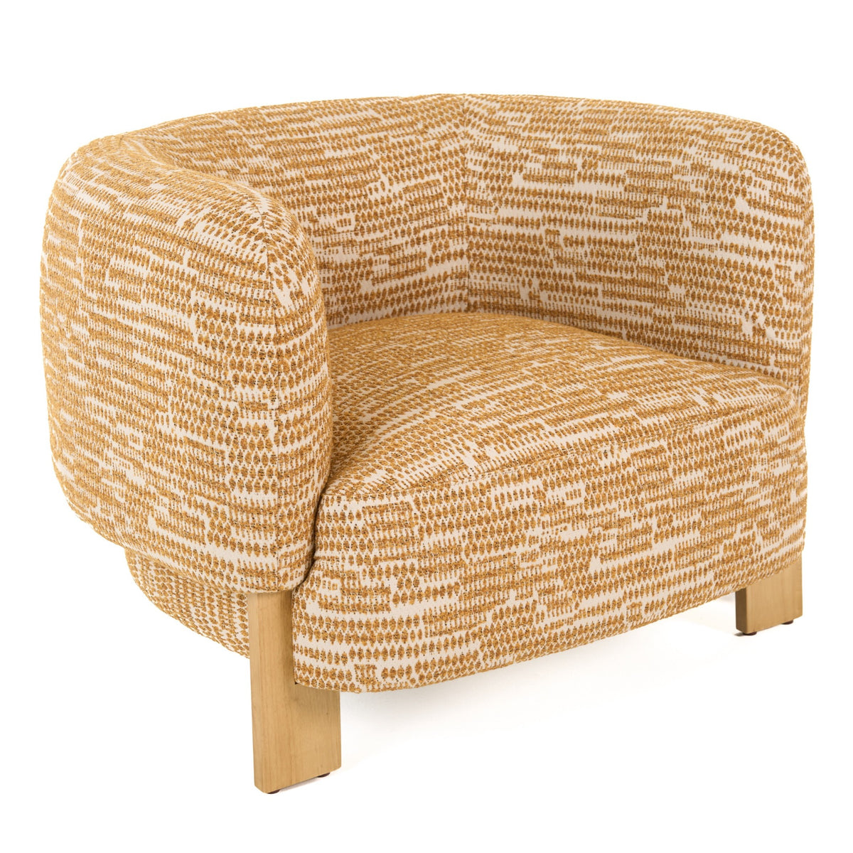 Optima Mid-Century Modern Orange Fabric Accent Chair