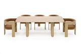 Osaka Modern Faux Marble + Natural Ash Dining Table