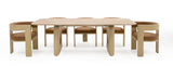 Osaka Modern Faux Marble + Natural Ash Dining Table