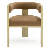 Osaka Modern Natural Ash + Rust Fabric Dining Chair