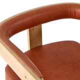 Oshana Modern Rust Leatherette + White Oak Dining Chair