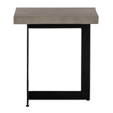 Sharon Modern Concrete & Black Metal End Table