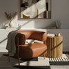 Ozona Modern Rust Leather Accent Chair