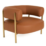 Ozona Modern Rust Leather Accent Chair