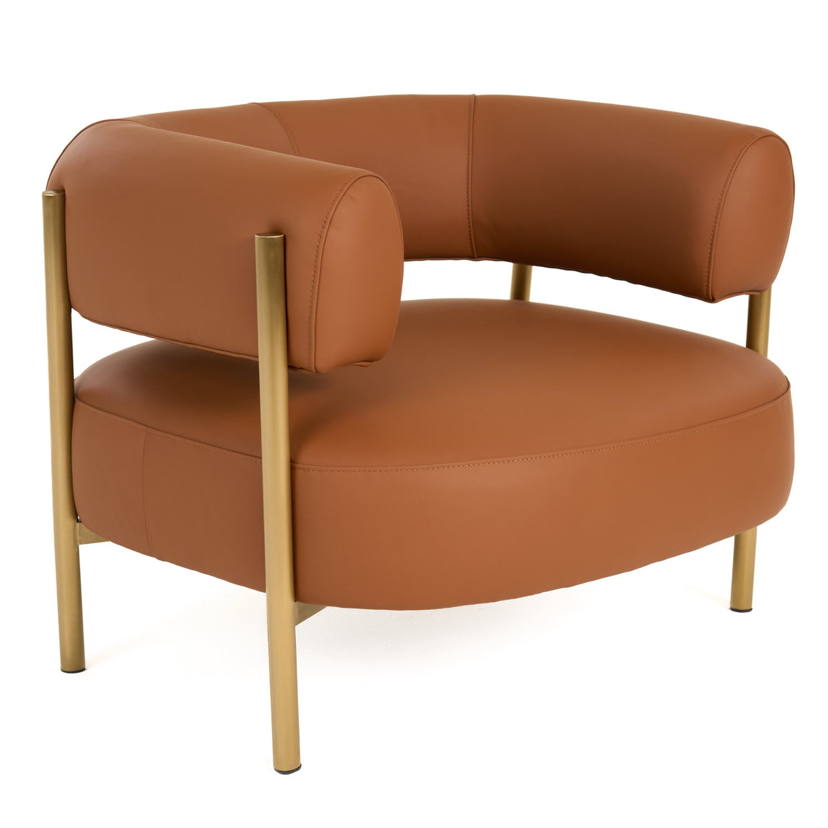 Ozona Modern Rust Leather Accent Chair