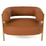 Ozona Modern Rust Leather Accent Chair
