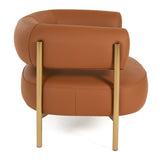 Ozona Modern Rust Leather Accent Chair