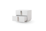 Token Modern White + Stainless Steel Bedroom Set
