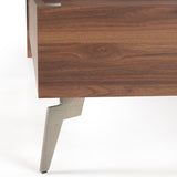 Palermo Eastern King Modern Italian Faux Concrete & Walnut Bed