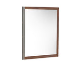 Palermo Italian Modern Faux Concrete & Walnut Mirror