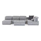 Panorama Italian Modern Grey Fabric Modular Sectional Sofa