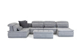 Panorama Italian Modern Grey Fabric Modular Sectional Sofa