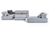 Panorama Italian Modern Grey Fabric Modular Sectional Sofa