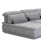 Panorama Italian Modern Grey Fabric Modular Sectional Sofa