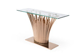 Paxton Modern Glass + Rosegold Console Table