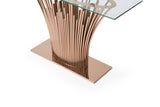 Paxton Modern Glass + Rosegold Console Table