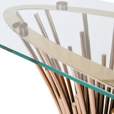 Paxton Modern Glass + Rosegold Console Table